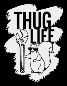 Thug Life Squirrel Detail