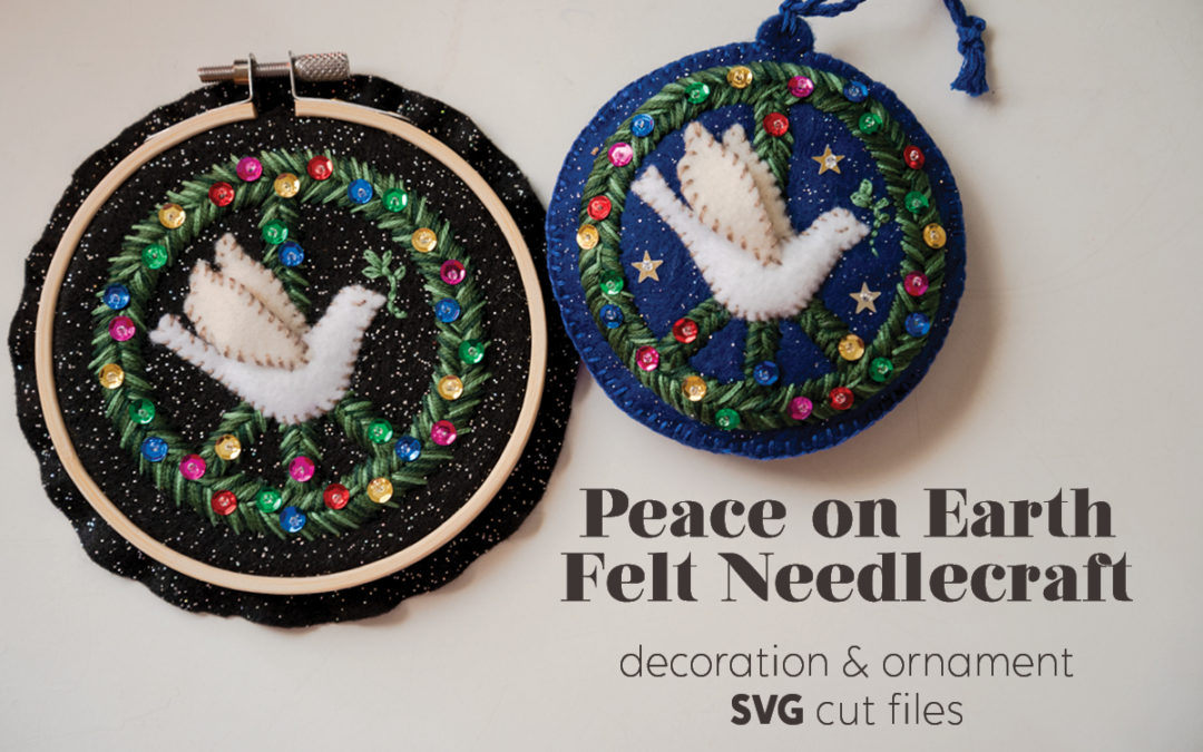 peace on earth dove needlecraft ornament svg cut file